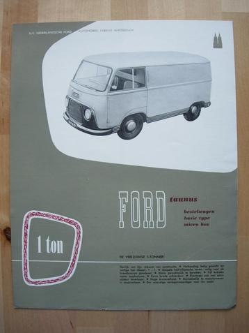 Ford Taunus Bestelwagen Brochure 1955 beschikbaar voor biedingen