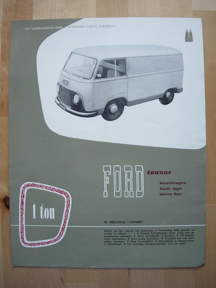 Ford Taunus Bestelwagen Brochure 1955, Boeken, Auto's | Folders en Tijdschriften, Gelezen, Ford, Ophalen