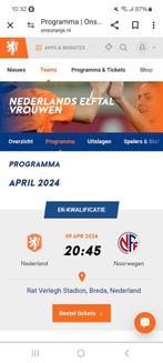 Nederland - Noorwegen vrouwen ticket, Tickets en Kaartjes, Sport | Voetbal, April, Losse kaart, Nederlands elftal, Eén persoon