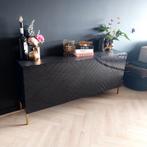 Dressoir zwart met goud, glimmende deurtjes, Ophalen