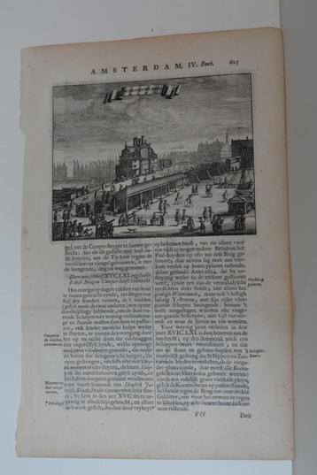 AMSTERDAM GRAVURE NIEUWE BRUG DAMRAK IJZIJDE P. H. KADE GH3 beschikbaar voor biedingen