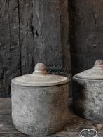 Stenen pot Old Barn steen bakje deksel stoer sober landelijk, Huis en Inrichting, Woonaccessoires | Overige, Verzenden, Nieuw