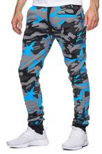 SALES! 794 Blauw camouflage slim fit joggingbroek maat L, Nieuw, Maat 52/54 (L), Blauw, Algemeen