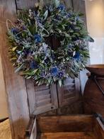 Krans in koele kleuren met blauwe distel, Ophalen of Verzenden, Nieuw