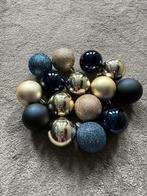 Set van 15 kerstballen blauw en goud, Ophalen of Verzenden, Zo goed als nieuw