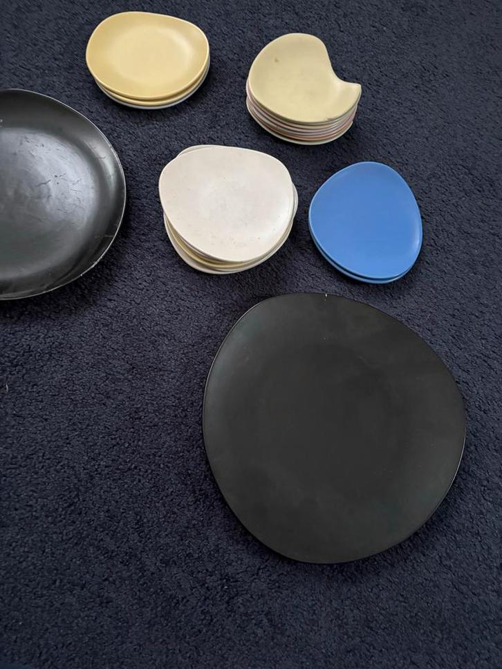 Vintage Gebakstellen Collectie! Pasteltinten, Huis en Inrichting, Keuken | Servies, Gebruikt, Bord(en), Overige stijlen, Keramiek