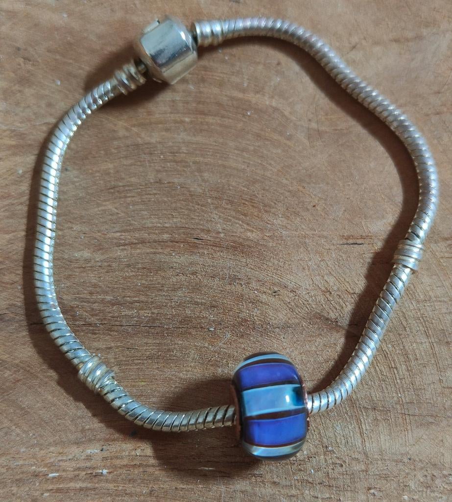 Glas bedel met koperen kern - 5mm opening, 1 bedel, Ophalen of Verzenden, Nieuw, Glas of Kristal