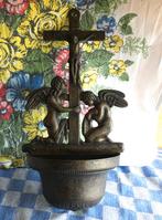 oude koperen wijwaterbak/ ornament religie/ kruisbeeld, Ophalen of Verzenden, Koper