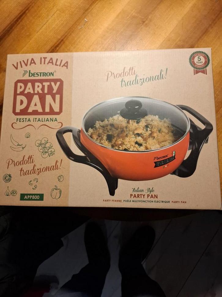 Bestron Viva Italia Party Pan - Nieuwstaat!, Witgoed en Apparatuur, Frituurpannen, Nieuw, 3 tot 4 liter, Uitneembare binnenpan