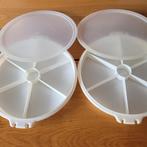 Tupperware 2x hapjesschaal serveerset met deksel 6 vakken, Ophalen of Verzenden, Zo goed als nieuw, Wit, Schaal