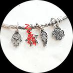 Pandora hanger / o.a hamsa, veer, klaver 4, zirkonia, Pandora, Ophalen of Verzenden, Zo goed als nieuw, 4 bedels of meer