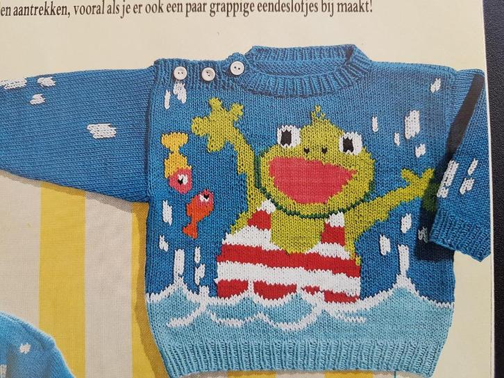 Kikker trui breipatroon, Hobby en Vrije tijd, Breien en Haken, Zo goed als nieuw, Breien, Patroon of Boek, Ophalen of Verzenden