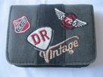 1 Vintage canvas portemonnee grijs-zwart, Sieraden, Tassen en Uiterlijk, Portemonnees, Ophalen of Verzenden, Zo goed als nieuw