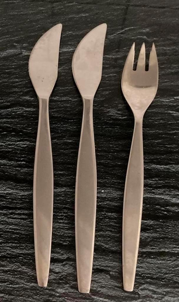 Gense stainless Sweden model Focus Steel Satin: messen vork, Huis en Inrichting, Keuken | Bestek, Gebruikt, Los bestek, Overige materialen