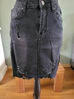 GIRL VIVI jeans rok spijkerrokje ripped skirt maat M zgan, Maat 38/40 (M), Zwart, GIRL VIVI, Ophalen of Verzenden
