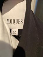 Lange zwarte blazer van travelstof Moques maat 40, Nieuw, Jasje, MOQUes, Maat 38/40 (M)