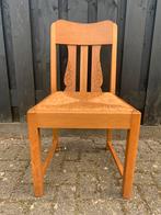 4 eiken stoelen met rieten biezen, Ophalen, Zo goed als nieuw, Bruin