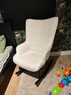 Schommelstoel creme teddystof, zwarte poten, Huis en Inrichting, Ophalen, Wit, Zo goed als nieuw, Eén