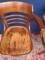 2 vintage houten café stoelen, Thonet style, beuken stoelen, Gebruikt, Ophalen of Verzenden, Bruin, Hout