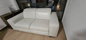 Natuzzi leren 2-zitsbank - Wit beschikbaar voor biedingen