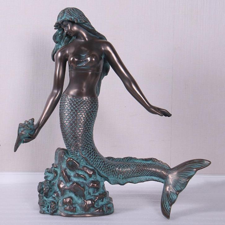 Mermaid with Shell – Sirene – Zeemeermin Hoogte 86 cm, Verzamelen, Beelden en Beeldjes, Nieuw, Ophalen