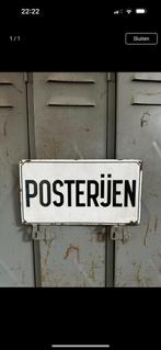 Antiek Emaille Bord Posterijen België, Ophalen of Verzenden
