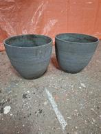 2 kunstof bloempot, Tuin en Terras, Bloempotten, Kunststof, Rond, Zo goed als nieuw, Minder dan 40 cm