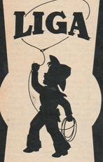 retro reclame 1960 Liga Bergen op Zoom jongetje lasso, Verzamelen, Retro, Ophalen of Verzenden, Overige typen