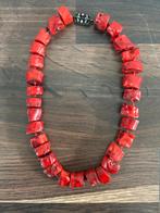 Ketting onbewerkt bloedkoraal, Ophalen of Verzenden, Zo goed als nieuw, Rood, Steen of Mineraal