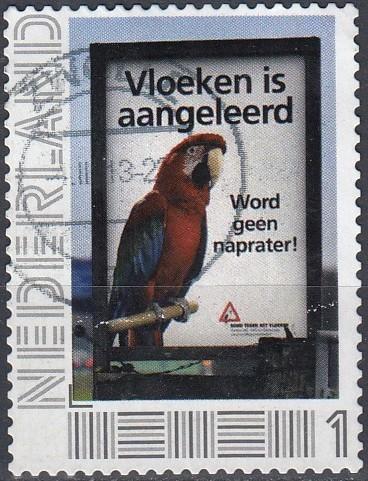 Nederland- Persoonlijke- Vloeken is Aangeleerd- Papagaai- G, Postzegels en Munten, Postzegels | Nederland, Gestempeld, Na 1940