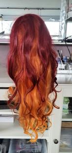 Rode oranje pruik lang haar, Nieuw, Overige typen, Ophalen of Verzenden