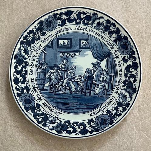 Delfts blauw wandbord, Douwe Egberts Pijpenkamer, nummer 6, Antiek en Kunst, Antiek | Wandborden en Tegels, Ophalen