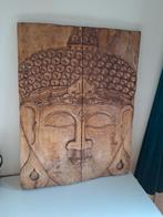 Prachtig houten wandpaneel Boeddha houtsnijwerk 59x79, Huis en Inrichting, Zo goed als nieuw, Ophalen