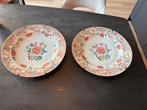 Twee grote Antieke Familie Rose chinees porselein wandborden, Antiek en Kunst, Ophalen