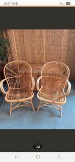 2 rieten rotan stoelen., Ophalen, Bruin, Twee