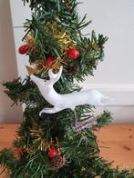 Oude antieke kerstbal glas melkglas hert hertje springend, Diversen, Kerst, Ophalen of Verzenden, Gebruikt
