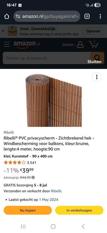 Balkonrek/hek beschikbaar voor biedingen