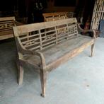 Unieke antieke stationsbank teak hout bank RX1 Bali ibiza, Ophalen of Verzenden