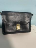 Zwarte leren schoudertas, Ophalen of Verzenden, Zo goed als nieuw, Zwart, Schoudertasje
