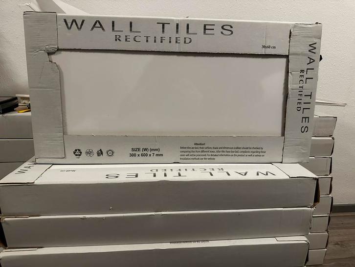 Wandtegels Elegance wit glans 30x60cm - 24 pakken, Doe-het-zelf en Verbouw, Tegels, Nieuw, Wandtegels, Keramiek, 40 tot 60 cm