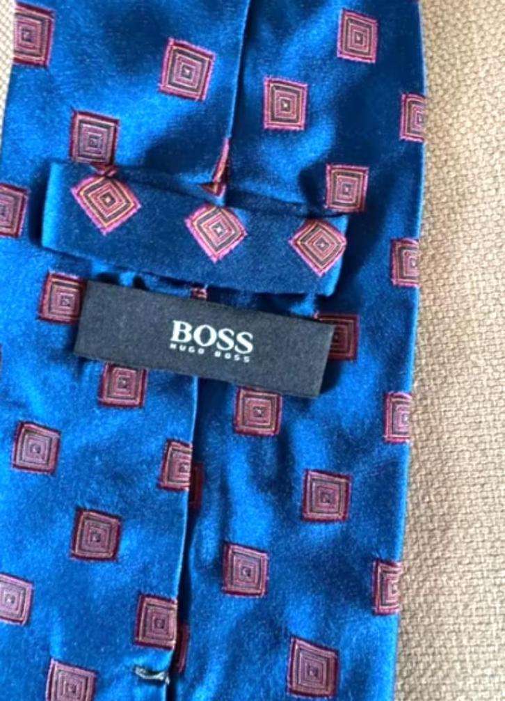 BOSS Hugo Boss zuiver zijden blauwe stropdas tie BCBC, Kleding | Heren, Stropdassen, Zo goed als nieuw, Met patroon, Blauw, Ophalen of Verzenden