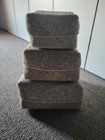 Offermanden 3 stuks beige nieuw, Mand, Vierkant, Nieuw, Ophalen of Verzenden