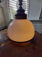 Stijlvolle klassieke hanglamp met puntgaaf melkglas., Ophalen, Gebruikt, 75 cm of meer, Klassiek