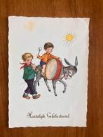 Hartelijk Gefeliciteerd 1960. Kinderen met ezel., Verzamelen, Ansichtkaarten | Themakaarten, Ophalen of Verzenden, 1940 tot 1960