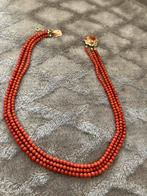 Prachtige Bloedkoraal gouden 14 karaat ketting, Antiek en Kunst, Ophalen of Verzenden, Goud