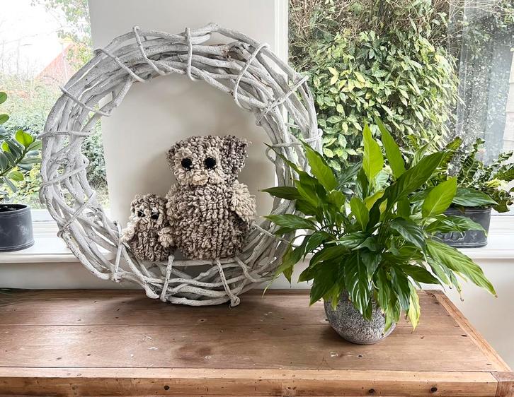 Grote witte landelijke XL krans 90 cm – prachtige decoratie, Huis en Inrichting, Woonaccessoires | Kransen, Zo goed als nieuw