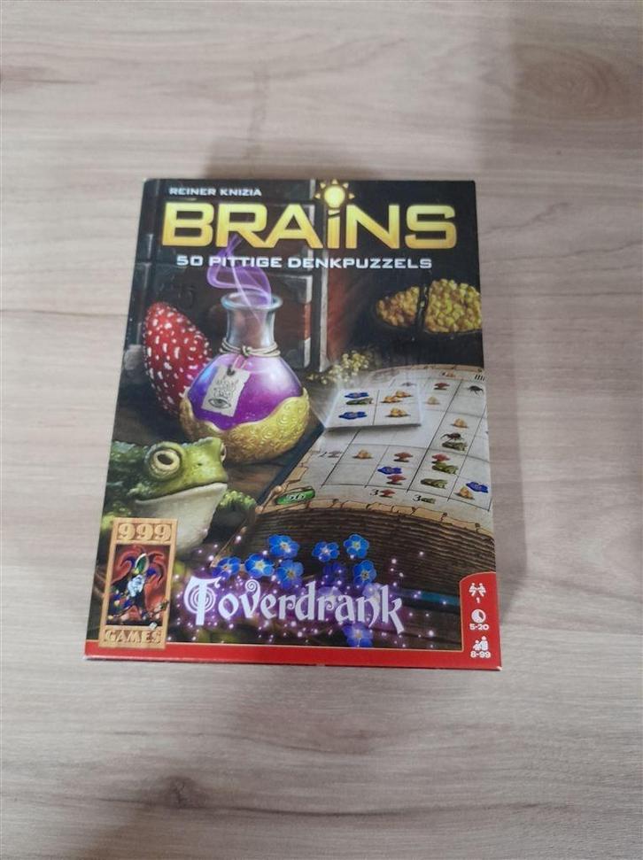 Brains 50 pittige denkpuzzels - toverdrank - 999 games - s38, Hobby en Vrije tijd, Gezelschapsspellen | Bordspellen, Zo goed als nieuw