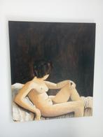 naakte vrouw schilderij 70x60 vraagprijs 130 euro, Antiek en Kunst, Ophalen of Verzenden