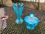 Engels glas Davidson cloud vaasje en schaaltje, Antiek en Kunst, Antiek | Glas en Kristal, Ophalen
