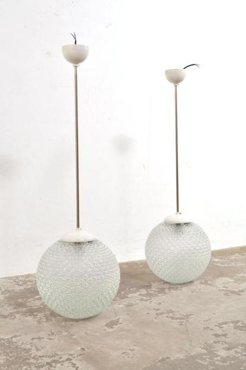 Vintage bollampen kristalglas hanglamp lamp jaren 60 beschikbaar voor biedingen